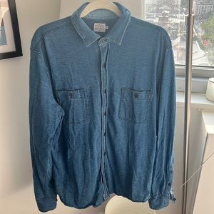 Faherty Knit Seasons Shirt - Medium Indigo Wash